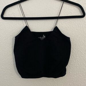 Free People- intimately- thin strapped black crop top -size medium/large